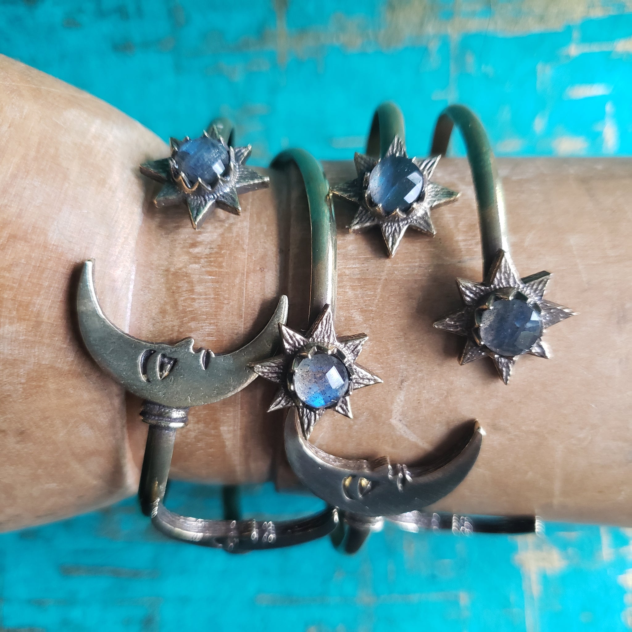 Elemental Metals Collection ◇ Star Stuff Cuff ◇ Celestially-Inspired Brass & Labradorite Bracelet