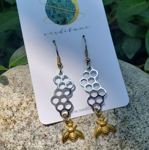 Elemental Metals Collection ◇Honeycomb◇ Celestially-Inspired Brass Earrings