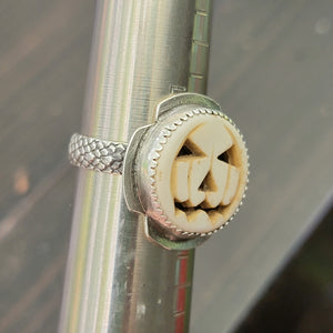 Jack-o-Lantern Rings in Sterling Silver - Made to Order