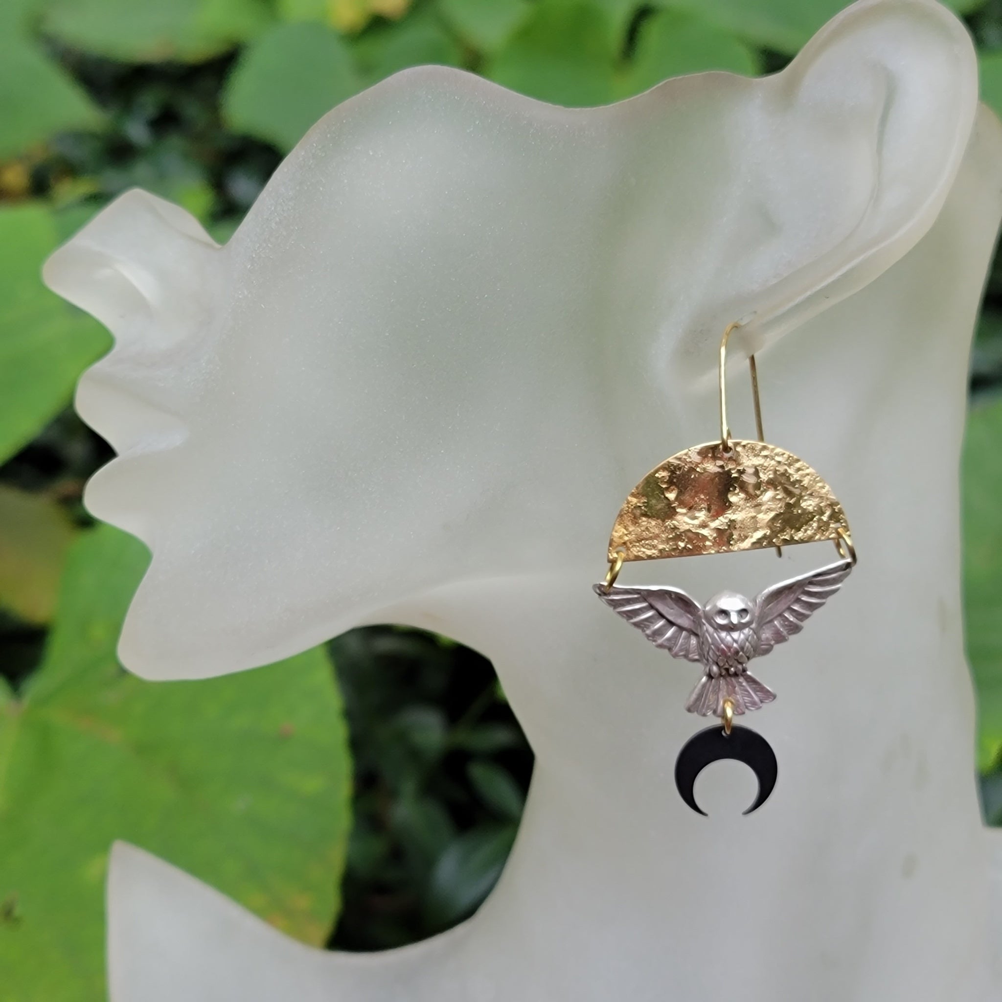 Moonlit Owl Mixed Metals Earrings