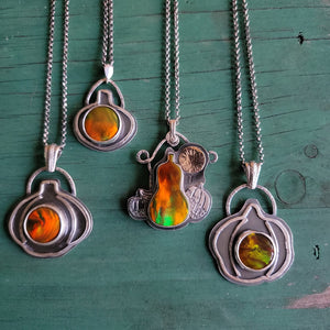 Pumpkin Patch Opal Pendants in Sterling Silver