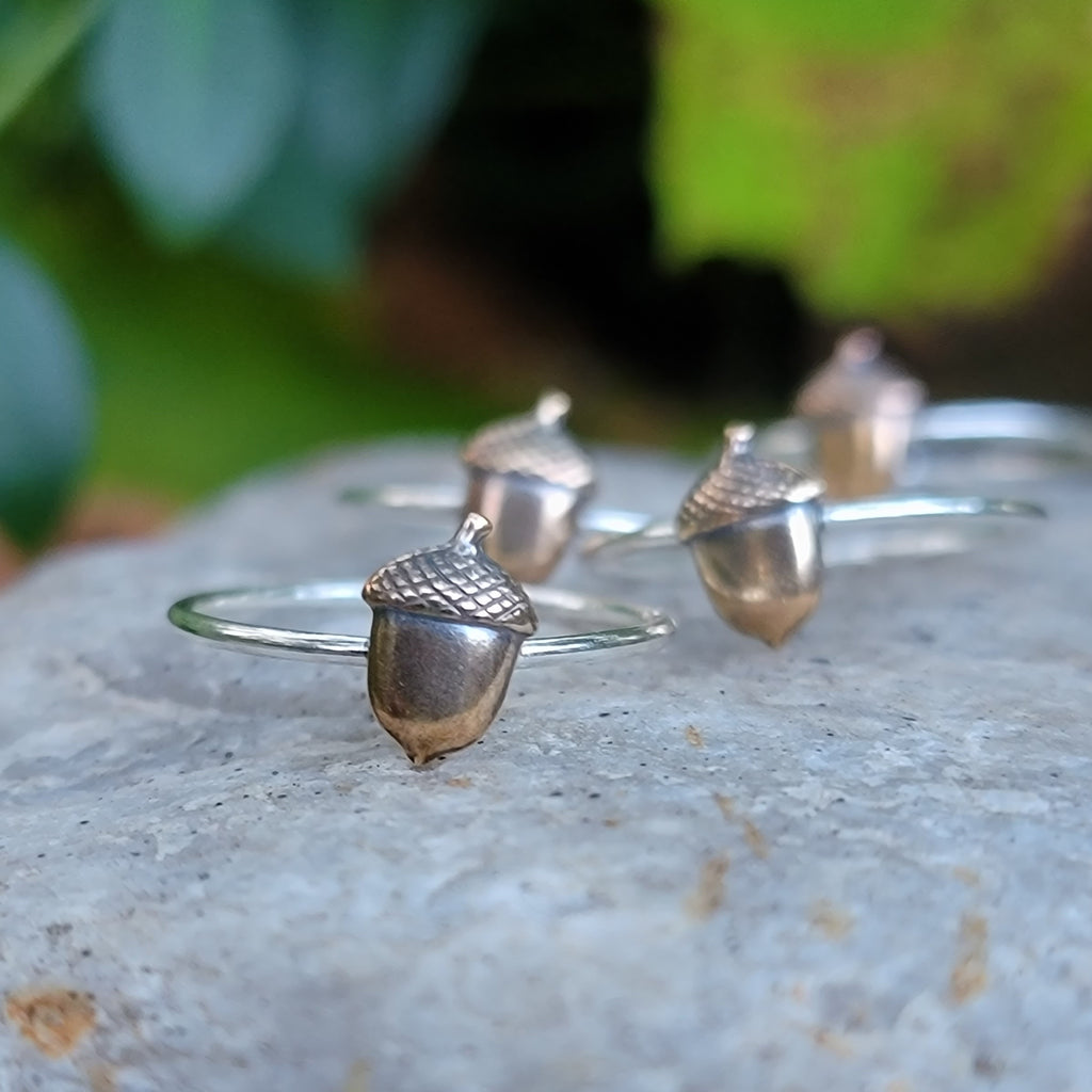 Acorn Copper & Sterling Silver Stacking Ring