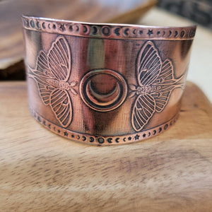 Luna Moth Copper Cuff Bracelet