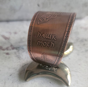 Death's Head Hawk Moth Copper Cuff Bracelet