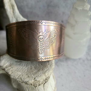 Death's Head Hawk Moth Copper Cuff Bracelet