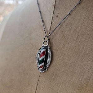 Candy Cane Striped Opal Pendants in Sterling Silver