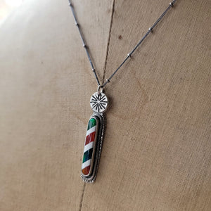 Candy Cane Striped Opal Pendants in Sterling Silver