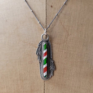 Candy Cane Striped Opal Pendants in Sterling Silver