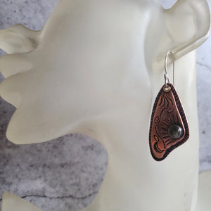 Copper Cicada Wing Earrings with Vesuvianite