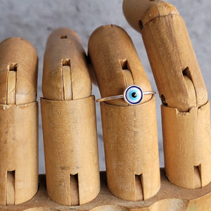 Mati Greek Evil🧿Eye Stacking Ring in Sterling Silver