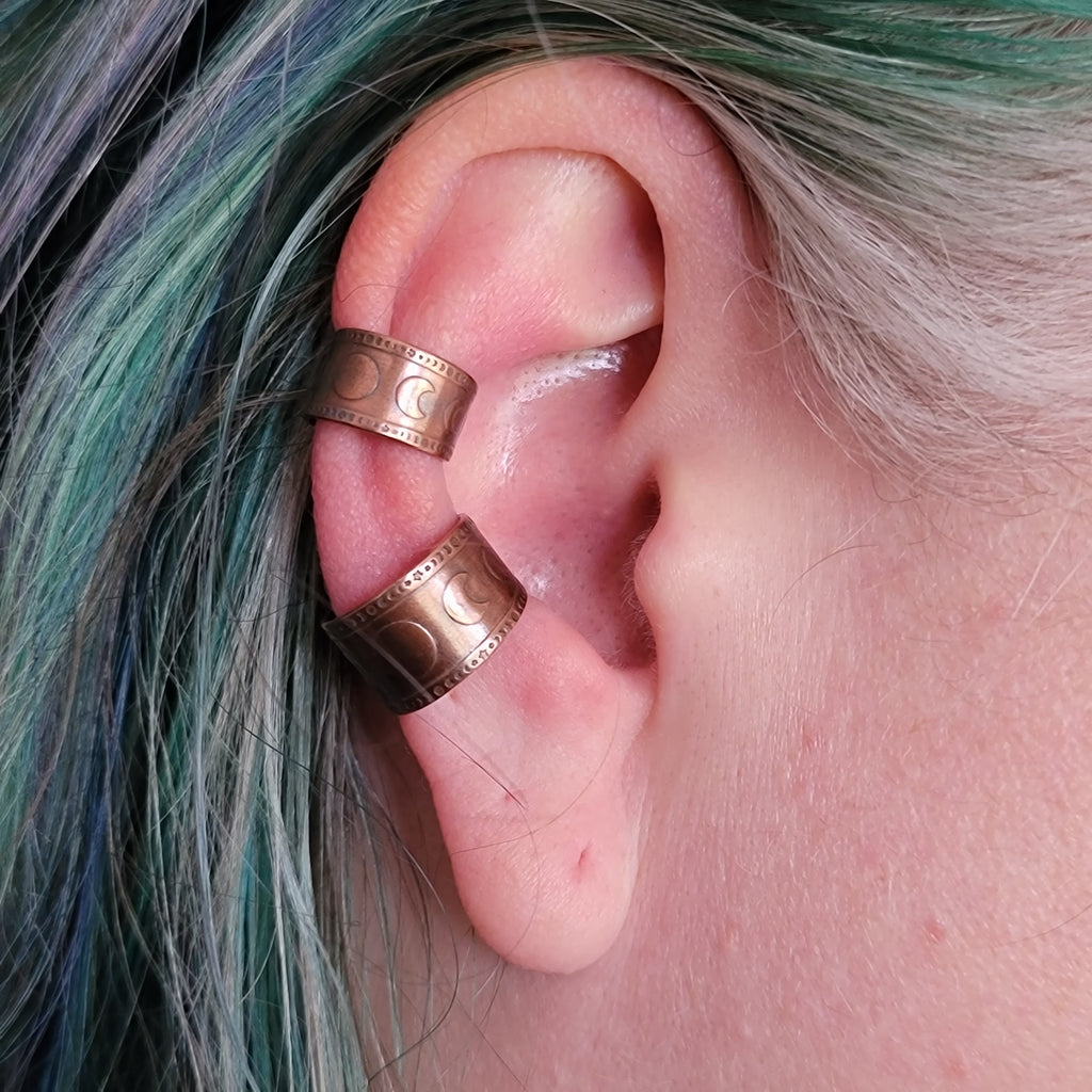 Copper Moon Phase Ear Cuff