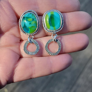 Fused Glass & Sterling Silver Earrings