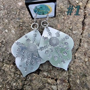 Moroccan Mandala Earrings in Silver Aluminum