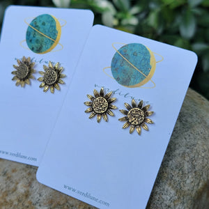 Naturalist Brass Stud Earrings