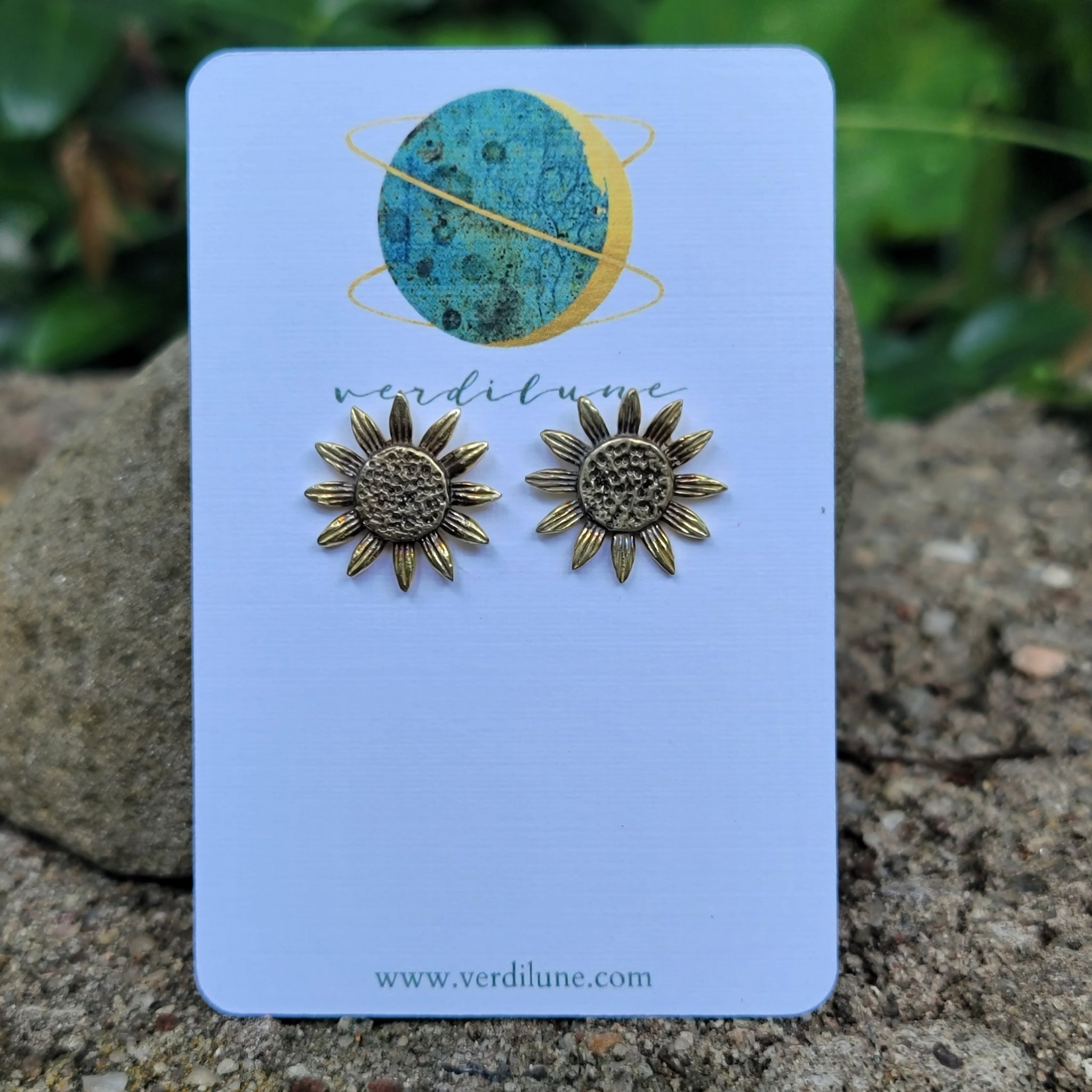 Naturalist Brass Stud Earrings