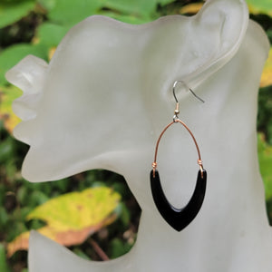 The Earthy Gem Collection - Obsidian & Copper Earrings