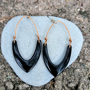 The Earthy Gem Collection - Obsidian & Copper Earrings