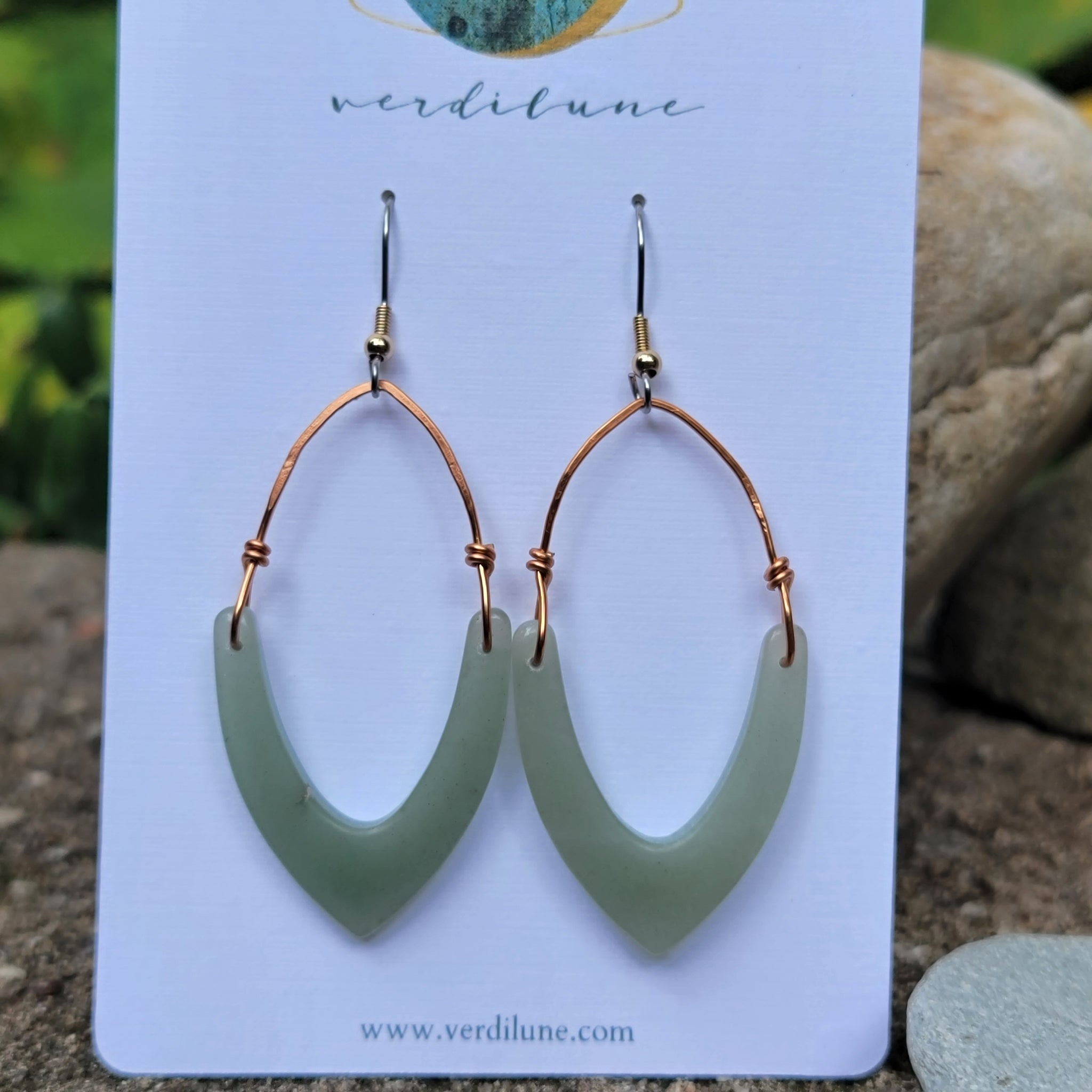 The Earthy Gem Collection - Aventurine & Copper Earrings