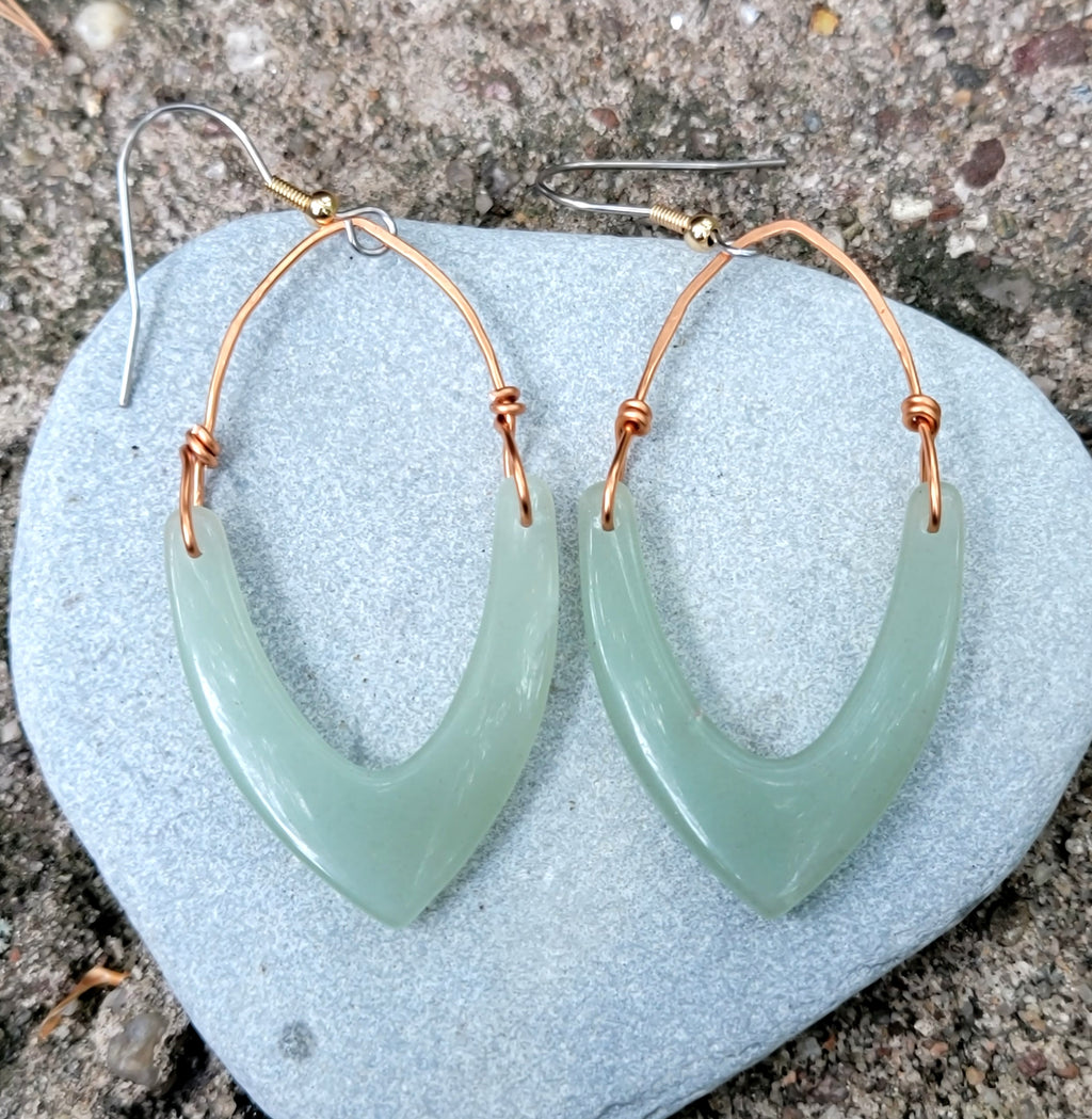 The Earthy Gem Collection - Aventurine & Copper Earrings