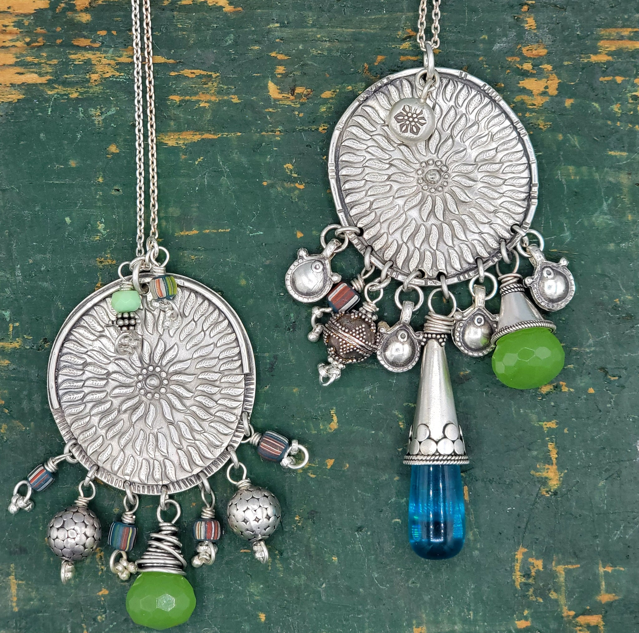 Nomad Charm Pendants in Sterling Silver