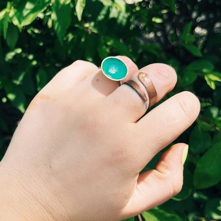 Verdigris Cup Brass Ring