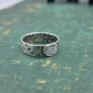 Celestial Mystic Eye Ring in Sterling Silver