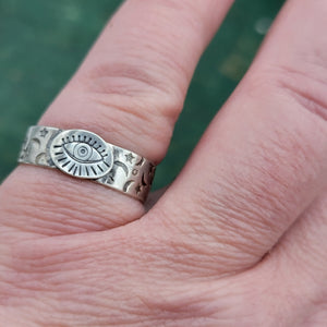 Celestial Mystic Eye Ring in Sterling Silver