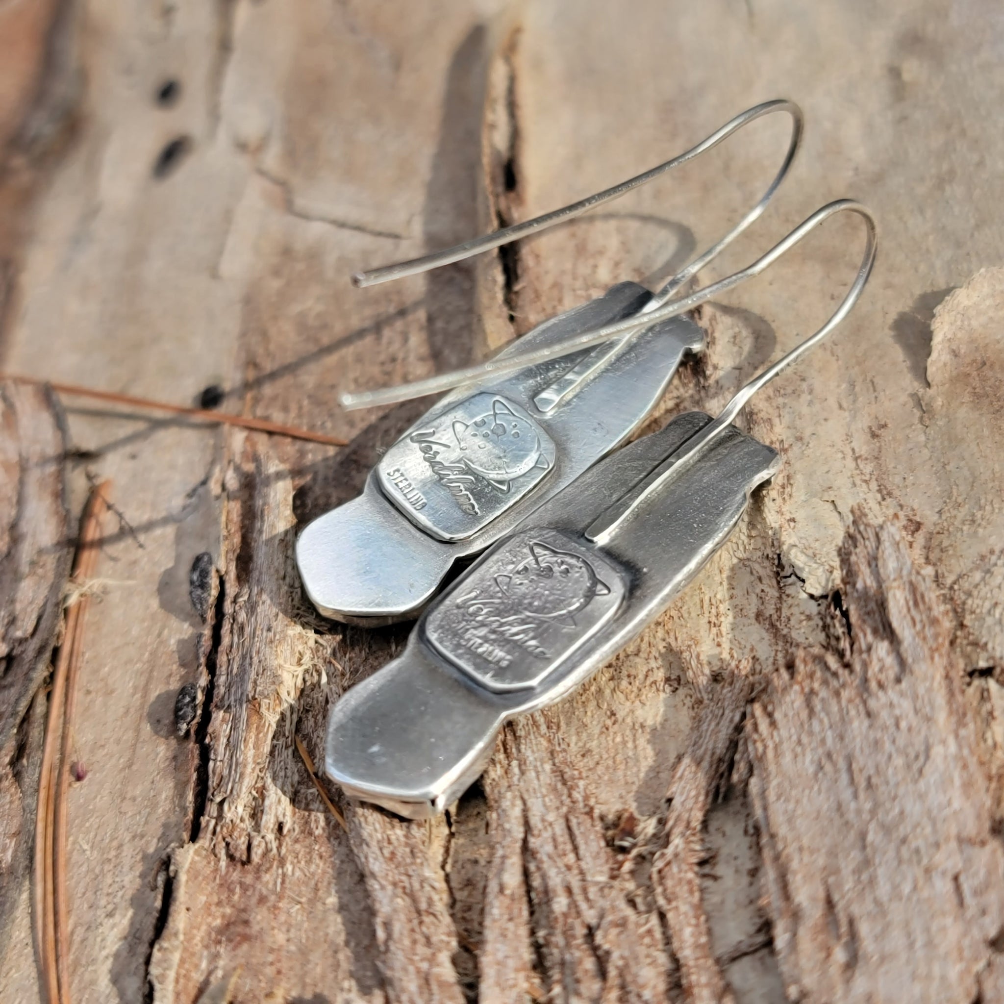 Blue Topaz Cicada Earrings in Sterling Silver